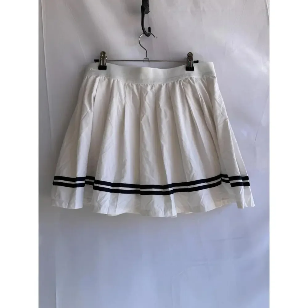 Polo Ralph Lauren White Stretch High-Waisted Pleated Skort Size M - Picture 3 of 5